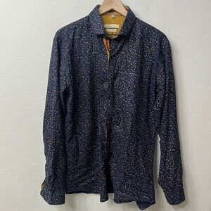 Salvador Dali blue linen buttondown shirt size 40CM.